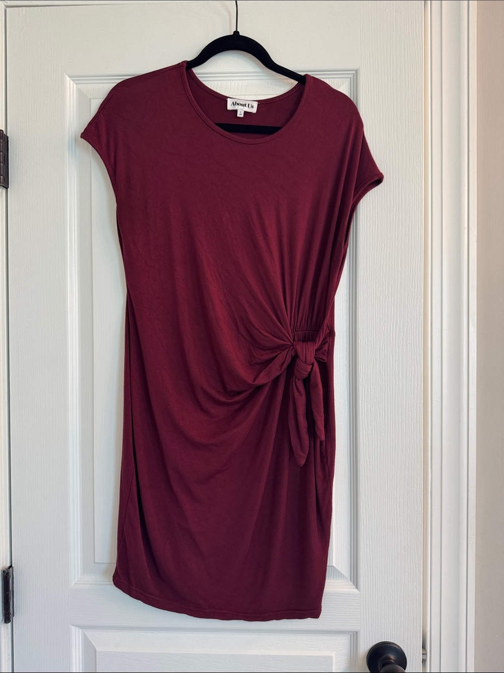 About Us burgundy t-shirt dress